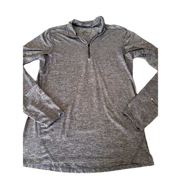 Nike DRI-FIT 1/4 Zip Running Pullover Long Sleeve Shirt Men S Gray Athletic - Picture 1 of 8
